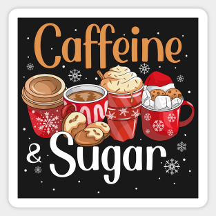 Caffeine & Sugar Christmas Coffee & Sweets Coffee Lovers Sticker